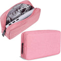 CAAORDKSO Electronics Organizer Travel Bag, Small Cable Organizer Case Waterproof Accessories Pouch, Travel Electronic Carrying Case for Cable, Cord, Charger, Phone, Power Bank, Earphone (Small-Pink)