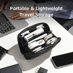 RIGHT AWAY Travel Tech Pouch，Waterproof Cord Case，Electronics Organizer Travel Case，Cable Organizer Storage Bag For Phone, Charger, Accessories（BLACK）