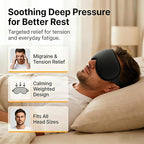 Blackout Weighted Eye Mask for Sleeping: 3D Contoured Gentle-Pressure Sleep Mask for Men & Women - Airplane Travel & Night Shift Essentials, Zero Eye Pressure, Breathable Blindfold, Black