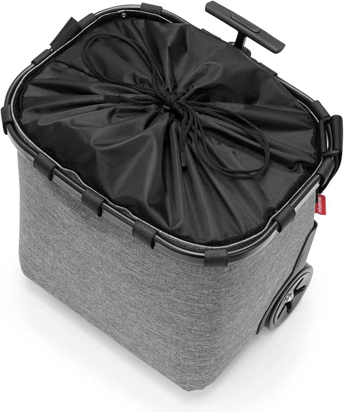 reisenthel carrycruiser Twist Silver - Portable Shopping Trolley with Sturdy Aluminum Frame, Shoulder Strap and Removable mesh Inner Bag -Water-Repellent