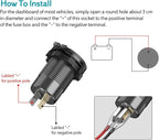 2 Pack High Voltage USB Outlet 12V 24V 36V 48V 60V Aluminum Car Charger Socket, PD 30W USB C and QC 36W Car USB Port Waterproof Cigarette Lighter Power Adapter DIY Kit with Switch for Ship Truck, etc.