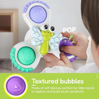 ALASOU 3PCS Pop Suction Cup Spinner Sensory Airplane Travel Toys for 1 Year Old Boy Girl Infant Toddlers|Novelty Spinning Tops 12 18 Months|1 2 Year Old Boy Birthday Gift|Baby Bath Toy Kids Ages 1-3