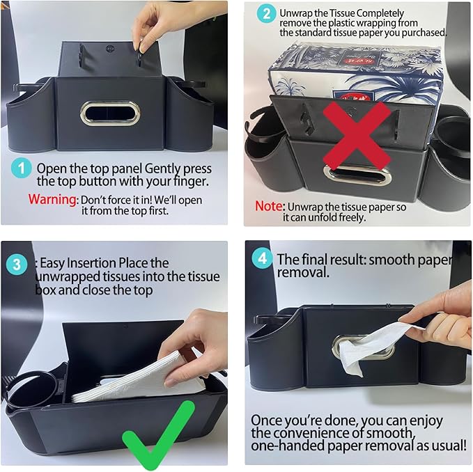 4-in-1 car organizer back seat, Multi-Pocket backseat car cup holder, Universal back seat cup holders for cars, car organization, for Travel & Daily Use (KARTAN)
