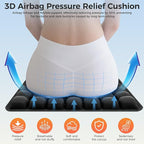 Upgrade Airplane Seat Cushion with No External Air Pump, Inflatable Seat Cushion for Long Flights, Portable Wheelchair Cushions, Adjustable Air Cushion with Non-Skid Bottom Relief Discomfort in Coccyx