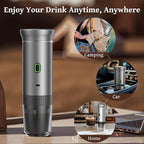 Portable Coffee Maker Espresso Machine, Travel Coffee Maker Self-Heating with USB-C Small Tea Cup, Compatible with Ground Coffee & NS Capsule for RV,Car, Hiking, Camping Office (Green)