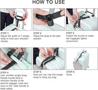 Vigorport Luggage Straps, Metal Luggage Connector Straps for Suitcases Add A Bag and Connect Your 2 Suitcases Together Adjustable Attachment Accessories Belts (0.75" Width Small Size)
