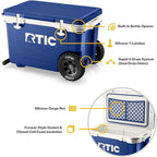 RTIC 52 Quart Ultra-Light Wheeled Hard Cooler Insulated Portable Ice Chest Box for Beach, Drink, Beverage, Camping, Picnic, Fishing, Boat, Barbecue, 30% Lighter Than Rotomolded Coolers