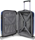 World Traveler VentureX Airline Approved 20-Inch Carry-On Luggage – Lightweight Hardside Polycarbonate Suitcase with Spinner Wheels - Contour Blue