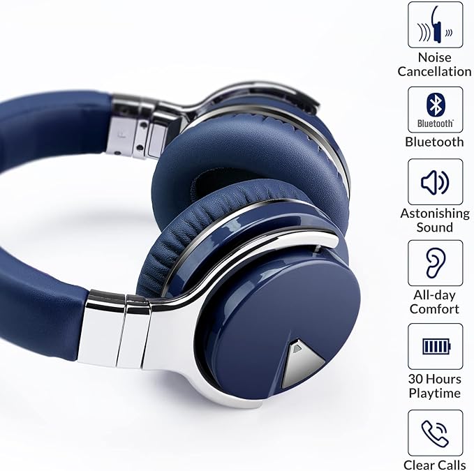 Million Sold 10 Years Classic E7 Active Noise Cancelling Headphones with Upgraded Noise Cancellation, Bluetooth Headphones Wireless with HD Sound Vivid Deep Bass, for Home Office Travel Gift Pcs