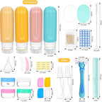26 Pack Travel Size Toiletries, Tsa Approved Travel Containers for Toiletries, Leak Proof Silicone bottles and Shampoo Conditioner, Essential Toiletry Accessories.