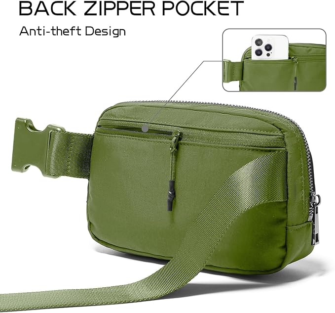 Belt Bag for Women Fanny Pack Crossbody Bags for Women Fashion Waist Packs with Adjustable Strap Gifts for Women Men (Olive)