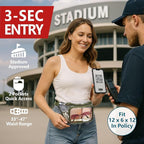 Veckle Clear Fanny Pack Stadium Approved - Adjustable 33-47 Inch Strap, Transparent Belt Bag for Women Men Fits 7.5-inch Smartphone, Waist Bag Clear Bag for Stadium Events, Sport, Concerts, Green