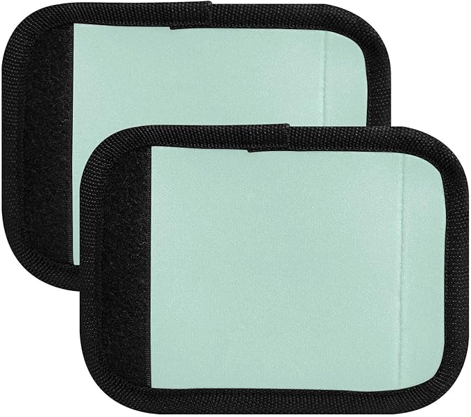 DOMIKING Light Green Luggage Handle Wrap Soft Luggage Identifiers for Suitcase Grip Tags for Travel Bag Luggage Suitcase Handle Covers Travel Accessories, 2 Pack