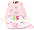 mibasies Toddler Backpacks for Girls 2-4: Plush Backpack -3D Animal Cartoon Mini Travel Bag -10 inch Toddler Backpack Leash
