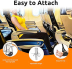 Airplane Foot Hammock for Plane Travel, Adjustable Footrest with 3 Height Positions, Soft Memory Foam Leg Support for Long Flights, Travel Foot Rest with Eye Mask & Earplugs