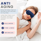 Blissy Silk Sleep Mask - Eye Sleeping Mask for Women & Men for Total Blackout - 100% Pure Mulberry Silk, 22 Momme 6a Fibers - Blindfold Sleep Mask Side Sleeper Eye Cover (Blue)