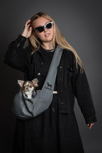 Noah & Paw Dog Sling Carrier for Small Dogs 3-10lb, Dog Sling for Small Dogs and Cats, Dog Carrier with Adjustable Padded Strap, Premium Twill, Lined with Fur, Double Safety Feature, Machine Washable