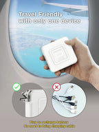 Gigastone 3in1 Power Bank with AC Plug 10000mAh with USB-C PD 3.0 20W, USB-A QC3.0 18W Fast Charging, 5W to 15W Wireless Output, Compatible with Apple, Android, and Other Qi Enabled Devices - White