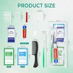 30 Sets Personal Hygiene Kit Bulk,10-IN-1 Green Individually Wrapped Disposable Travel Toothbrushes and Hotel Vanity Set Basic Toiletry Supplies for Homeless,Guests,Charity