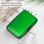ELFISH Mini RFID Aluminum Wallet Credit Cards Holder Business Card Case Metal ID Case for Men Women (Green)