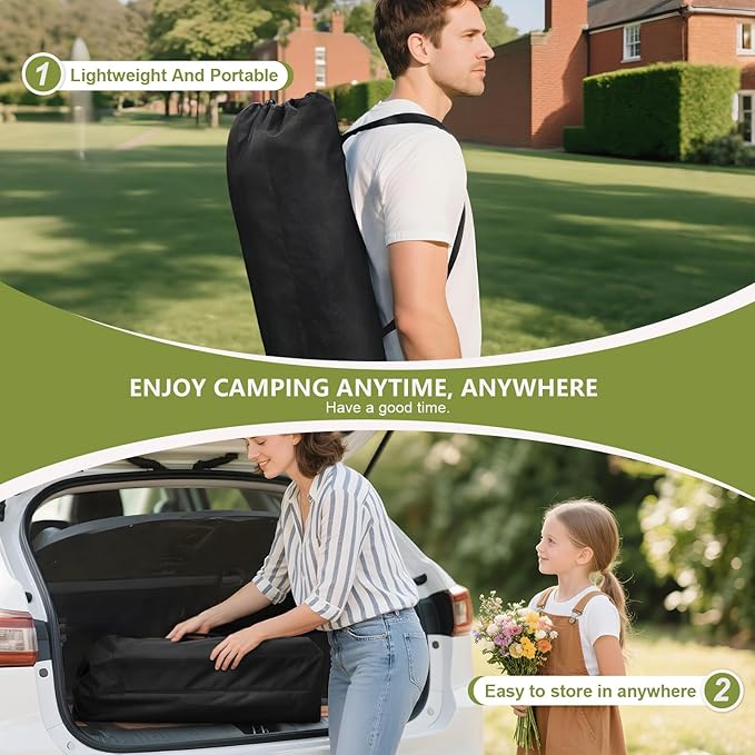 4FT Folding Camping Table,Portable Roll-up Picnic Table with Carry Bag & Mesh Storage,Lightweight Camp Table for Camping,Picnic,Backyard,Party,Patio,BBQ