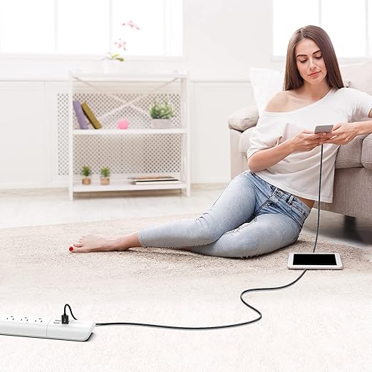 Long Micro USB Cable Android Charger 25ft with Gold-Plated Compatible with PS4 Charger Cable - High Speed 2.0 USB A Male to Micro USB Nylon Braided Cable for Android Phone Charger Cable