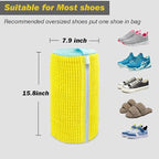 Shoe Washing Machine Bag,Laundry Shoe Bag for Washer and Dryer,Reusable Shoe Cleaning Bag for Sneakers,Tennis Shoes,With Self-locking Zipper, Microfiber Inside,Include Shoe Bag (Pro Yellow - 2 Pack)