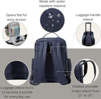 Baggallini Tribeca Expandable Laptop Backpack - 15"x11" Lightweight RFID Computer Bag for Work & Travel with Luggage Sleeve