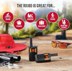 Cobra RX180 Walkie Talkies (2-Pack) – Lightweight, Easy-to-Use Compact Two Way Radios Long Range, 22 Preset Channels, NOAA Weather Alerts, VOX Feature, LED Flashlight (Orange/Black)
