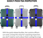 Ultra Long Heavy Duty Luggage Straps for Suitcases/Uprights/Duffels/Bags, 79" Adjustable Travel Packing Belts for Cargo Safety, Sturdy Baggage Strap Belts Multi-Pack