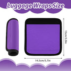 2 Pack Luggage Handle Wraps for Suitcase Bright Color Luggage Handle Covers Suitcase Tags identifiers Travel Accessories for Airplane/Flying (Purple)