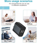 USB Wall Charger,4 Pack Dual Port Plug Adapter for Wall Outlet Charging Block, USB Power Adapter for iPhone 14/13/12/11 Pro/Pro Max, XS/XR/X, Galaxy, Pixel, Moto and Android Phones (Black)