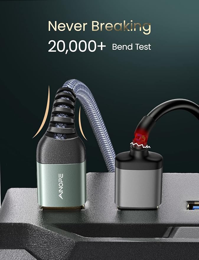 AINOPE USB Extension Cable,USB Extender,USB 3.0 Extension Cable, Male to Female Cord High Data Transfer Compatible with Webcam,Keyboard,Flash Drive,Hard Drive,Printer,16FT,Grey