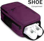 MATEIN Large 45L Travel Backpack for Women, Airline Approved Carry on Backpack with Shoe Compartment, Water Resistant Luggage College Overnight Weekender Travel Bag Fit 18" Laptop, Purple