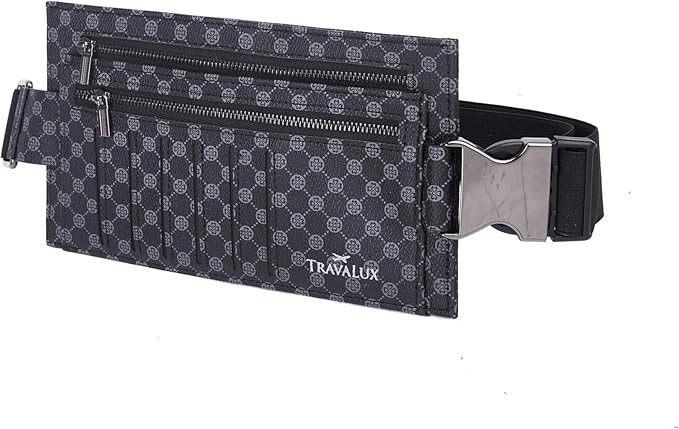 Luxury Travel Wallet – Hidden Money Belt, RFID-Blocking, Anti-Theft Passport Holder for Men & Women (Black Crest)