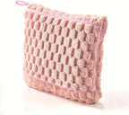 Premium Soft 4-in-1 Travel Blanket and Pillow for Airplane, Kids and Adults, Lumbar Cushion with Hand Luggage Sleeve, Great Gift for Holidays and Birthdays (Pink)