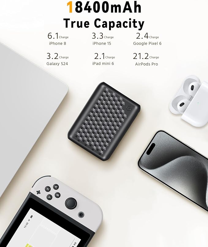 Wulcea DC Output 12V 18400mAh USB Output 5V2A Battery Pack Long Lasting Big Capacity for Heated Apparel Cloth Women Men Lady Jacket Coat Pants Camping Chair Power Bank Replacement USB Portable Charger