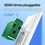 Green Outlet Splitter 3 Prong - Plug Extender with 3 Plug Wall Adapter, 2 to 3 & 3 to 2 Prong Converter, Safe Plugs for Electrical Outlet, 2 Pack