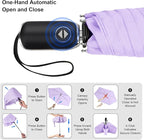 Compact Travel Umbrella for Purse - Flat Handle, Waterproof for Light Rain