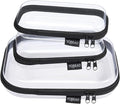 YQBRAO 3-Pack Clear Hard Shell Zipper Case Black, 1.2mm Heavy-Duty Crush-Proof Travel Makeup Bag, TSA Approved Clear Zipper Pouches, Rigid Toiletry & Diaper Bag Organizer for Tech, Toys & Art Supplies