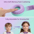 ADOOPE Wired Kids Headphones with USB C Plug, 85dB Safe Volume, Adjustable Headband, Tangle-Free Cord Headphones for School, Tablet, Travel (Lavender & Mint Green, Without Microphone)