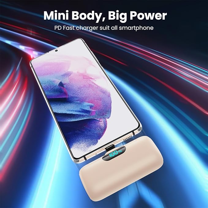 Mini Portable Charger Power Bank for iPhone 17/16/15 Series, 5000mAh PD USB C Cell Phone Portable Power,Travel Essentials Battery Pack for iPhone 17/17 Air/16/16 pro/15 Series/Android/Samsung Galaxy