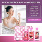 Bath and Body Travel Gift Set, 3pcs Travel Size Shower Gel Body Lotion Fragrance Mist Christmas Birthday Gift TSA-Friendly for On-the-Go Self-Care (3PCS, Cotton Candy)