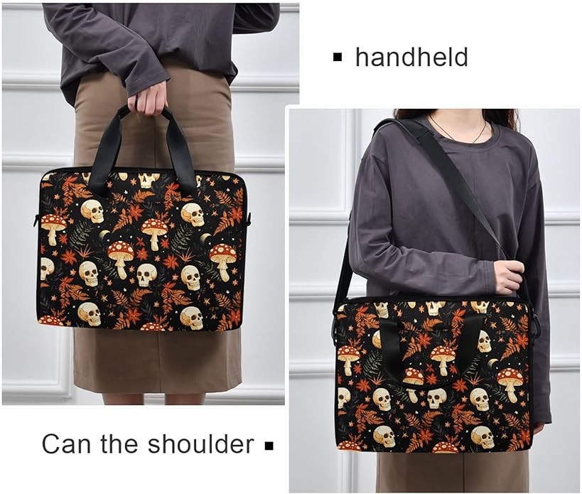 MNSRUU Laptop Bag for 15.6 inch Black Gothic Bats
