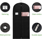 KEEGH Garment Bags for Hanging Clothes 60" (Set of 6) Dress Bags for Gowns Long Dress Bags for Closet Storage with Zipper and Eye-Hole for Folding for Suit Coats Dresses, Black