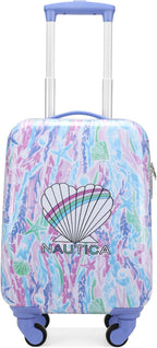 Nautica Kids 18" Hardside Carry-on Suitcase with Spinner Wheels, Pastel Shell
