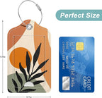 Rimilak 3 Pcs PU Leather Luggage Tags for Suitcase, Travel Cruise Luggage Tag with Privacy Flap, Name ID Label and Metal Loop for Women Men Baggage Handbag School Bag Backpack, Tropical Plant