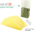 Keep it Fresh Produce Bags - 30 Reusable BPA Free Freshness Produce Bags & Twist Ties - Keeps Fruits, Veggies, and Flowers Fresher Longer