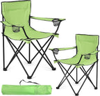 WEIDIORME 2 Pack Lightweight Camping Chairs, 300LBS Heavy-Duty Portable Folding Chairs with Carry Bag, Compact Design for Camping, Beach, Picnics, and Outdoor Event