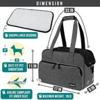 PetAmi Small Dog Purse Carrier, Soft-Sided Pet Carrier Bag with Pockets, Portable Puppy Cat Travel Handbag Tote, Airline Approved Breathable Mesh, Poop Bag Dispenser, Sherpa Bed, Max 18 lbs, Dark Gray